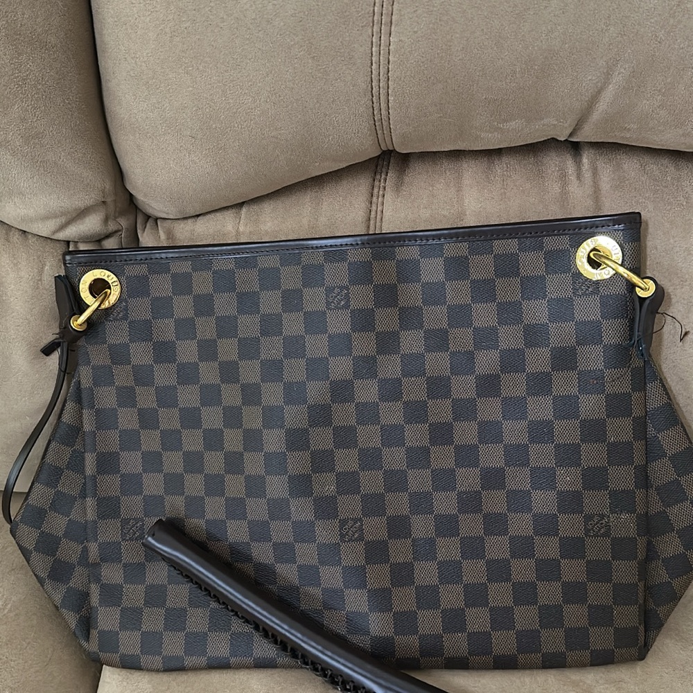 Designer Checkered Brown Tote Bag